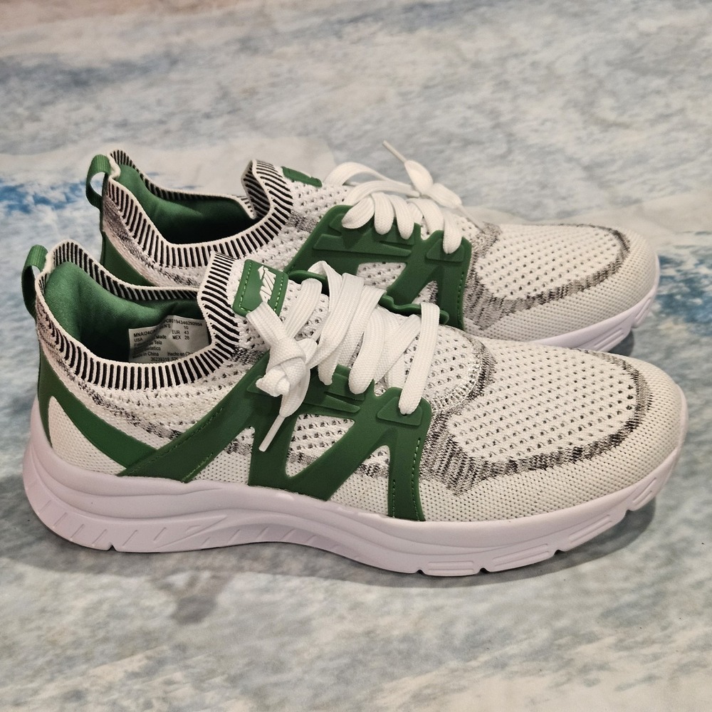 Avia Mens Size 10‎ White Green Athletic Running Sneakers Lace Up Shoes